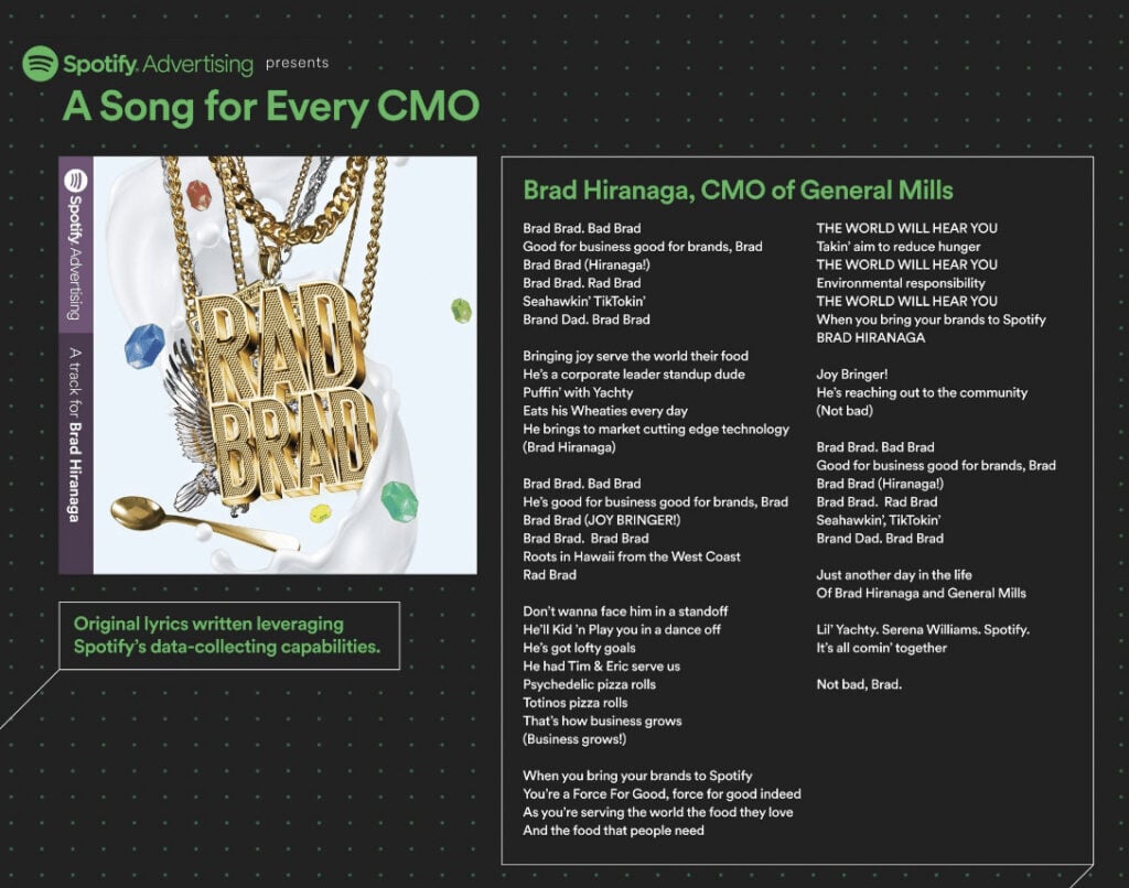 A song for every CMO (Brad Hiranaga)