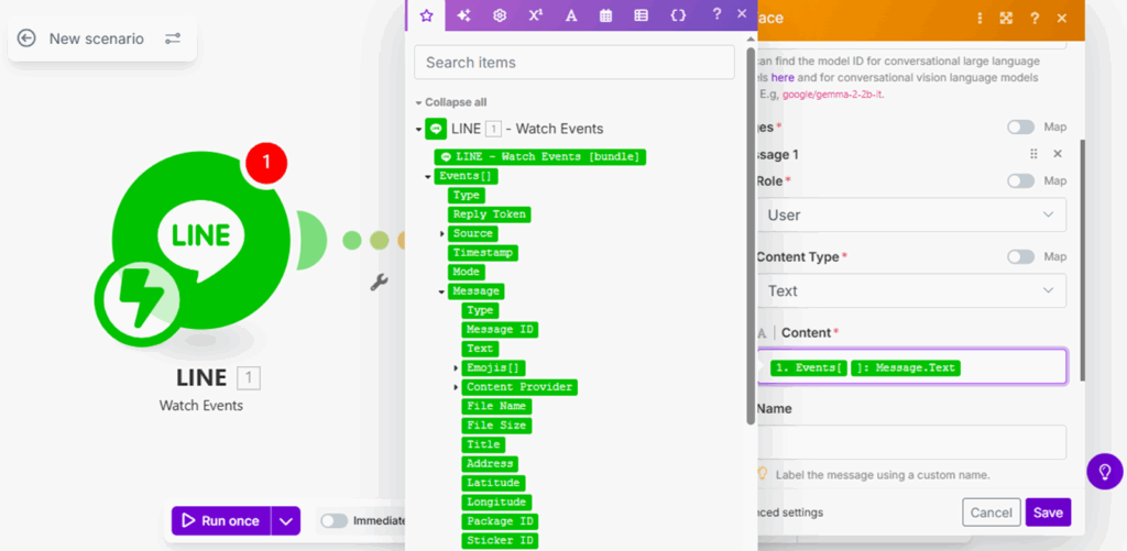 make.com hugging face