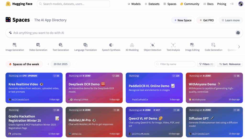 Hugging Face, Nick Panaya Sudta,
Hugging Face Spaces AI Model