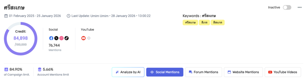 Data Research Insight ศรีสะเกษ