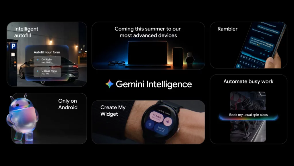 Gemini Intelligence ทำงานข้าม Device ทั้ง Samsung Galaxy S26, Pixel 10, Wear OS, Android Auto, Android XR และ Googlebook