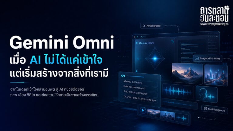 Gemini Omni เมื่อ AI ไม่ได้แค่เข้าใจ แต่เริ่มสร้างจากสิ่งที่เรามี