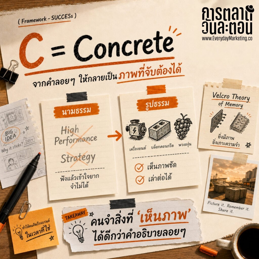 Made to Stick หนังสือที่ถอด SUCCESs Framework 6 ข้อ Simple Unexpected Concrete Credible Emotional Stories ไอเดียการตลาดติดหนึบในหัวลูกค้า