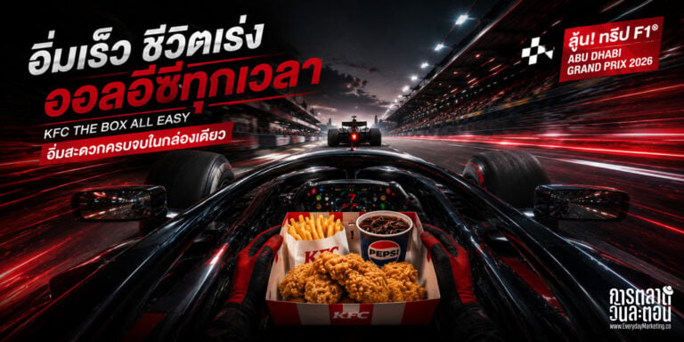 การตลาด KFC จับมือ Pepsi ยืมพลัง F1 ผ่านเซ็ต The Box All Easy 149 บาท ลุ้น 301 รางวัล 574,000 บาท ถอดบทเรียน Co-Branding ที่แบรนด์เบอร์ 1 ใช้รักษาความเกี่ยวข้อง
