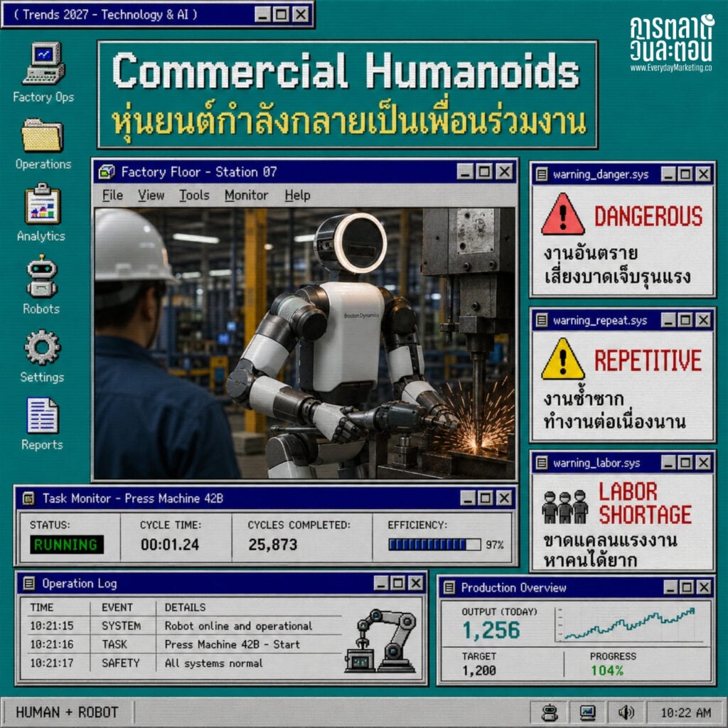 รวม 10 Technology & AI Trends 2027 จากรายงาน The Future 100 ตั้งแต่ AI สร้างโลกและสร้างคน การถูกสอดส่อง Zero-Click Search ไปจนถึงหุ่นยนต์เพื่อนร่วมงาน พร้อมบริบทไทยและก้าวแรกที่แบรนด์ลงมือทำได้จริง