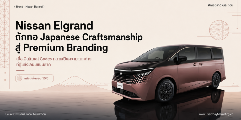 การตลาด Nissan Elgrand ใหม่ เรือธงคืนชีพรอบ 16 ปี ราคาเริ่ม 6,897,000 เยน กับแนวคิด The Private MAGLEV ลายคุมิโกะ และ 3 บทเรียน Cultural Codes ที่ใช้ต่อได้