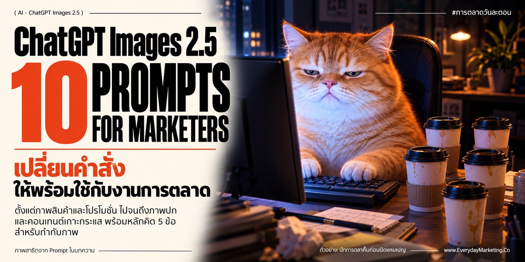 Prompt ChatGPT Images 2.5 เหมือนหรือต่างจาก Image 2.0 สรุปจุดเปลี่ยนของวิธีสั่งงาน แนวทาง 5 ข้อ พร้อม 10 ตัวอย่าง Prompt เทียบเก่า-ใหม่ให้ Copy ไปใช้ได้ทันที