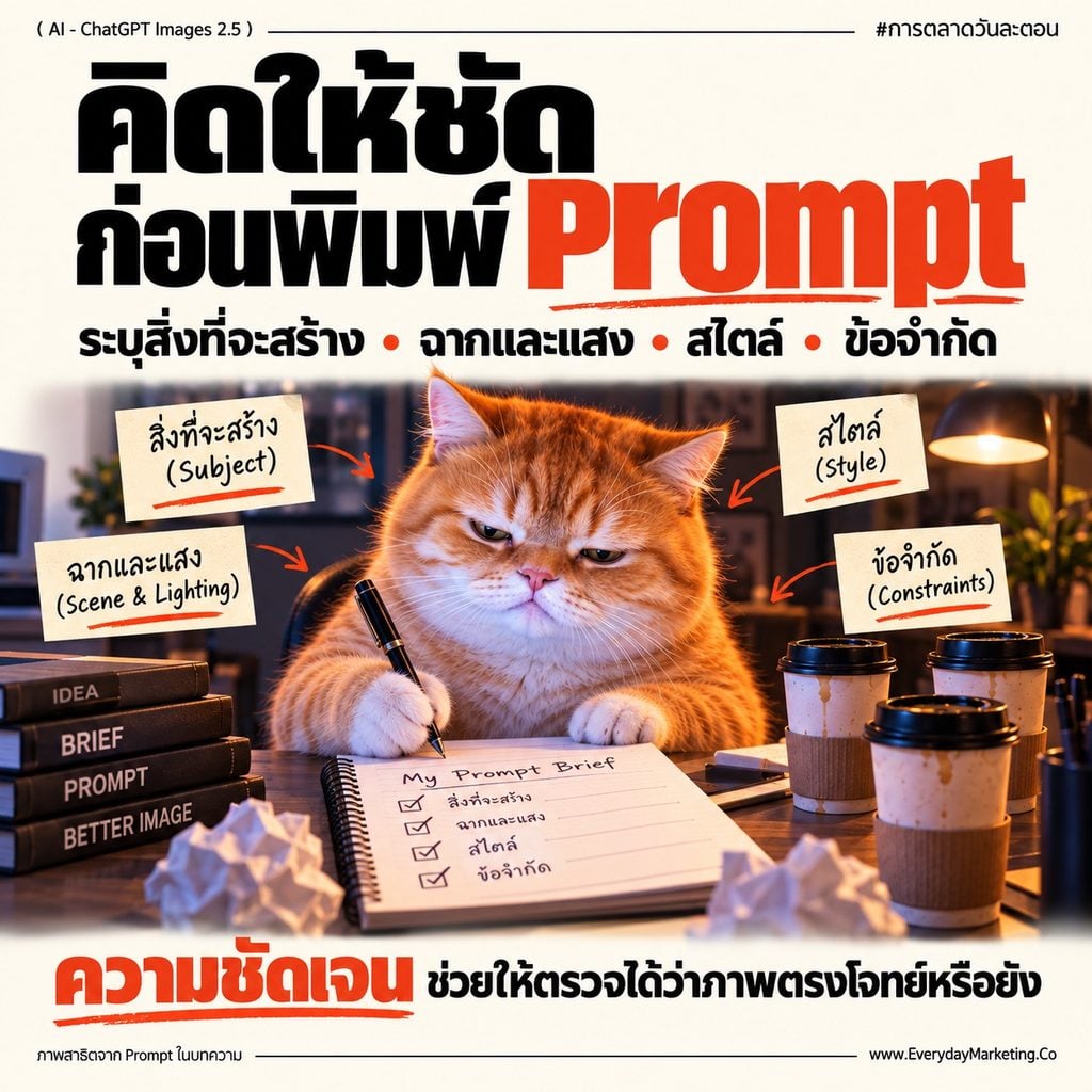 Prompt ChatGPT Images 2.5 เหมือนหรือต่างจาก Image 2.0 สรุปจุดเปลี่ยนของวิธีสั่งงาน แนวทาง 5 ข้อ พร้อม 10 ตัวอย่าง Prompt เทียบเก่า-ใหม่ให้ Copy ไปใช้ได้ทันที